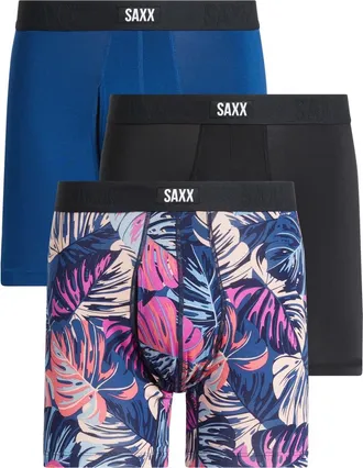 Saxx Assorted 3-Pack Vibe Xtra Super Soft Boxer Briefs in Mr. Phil Odendren/nvy Dawn/blk at Nordstrom, Size Xx-Large