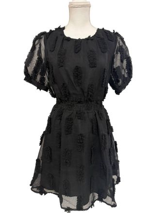 THML Clothing Womnes Short Sleeve Mini Dress In Black