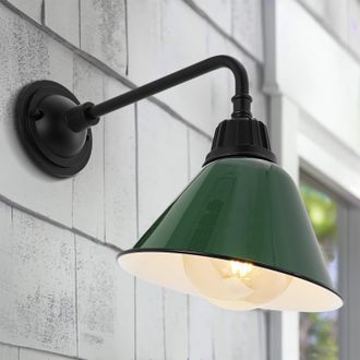 Jonathan Y Designs Croydon 9.63 1-Light Farmhouse Industrial Indoor/Outdoor Iron LED Gooseneck Arm Outdoor Sconce