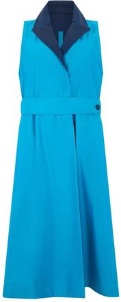 Moorer Mouwloze Jas - Dames - Jas met riem - Blauw - S - Wol - Jassen