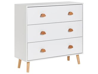 Beliani C&oacute;moda de 3 cajones blanco