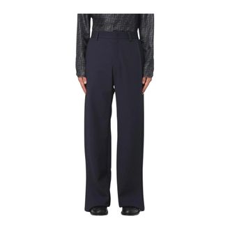 Fendi Wide Trousers, male, Blue, L, Wide Leg Trousers