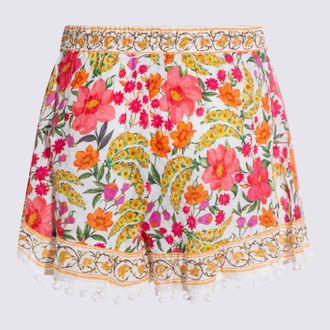 Farm Rio Womens Shorts Banana Flowers Off-White