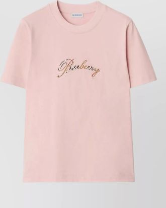 Burberry cotton logo-embroidered t-shirt
