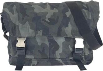 Prada Pre-owned Nylon Leather Tessuto Logo Shoulder Bag - - Pre-owned - Uomo - Verde - ONE SIZE