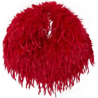 Naked Wardrobe Micro Mini Faux Feather Handbag in Ruby Red at Nordstrom