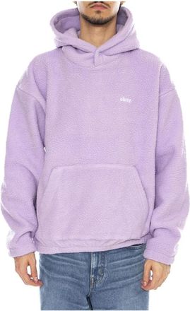 Obey Hooded Fleece Sweatshirt - Heren - Hoodies - Paars - M - Polyester - Hoodies & sweatvesten