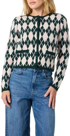 Lush Argyle Knit Cardigan in Hunter Green at Nordstrom Rack, Size Medium