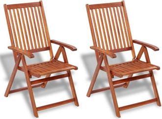 vidaXL Vidaxl - Sillas plegables de jardín 2 uds madera maciza acacia marrón
