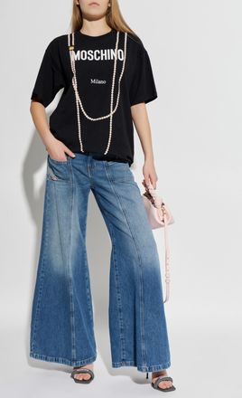 Moschino T-shirt With Print, Womens, Black