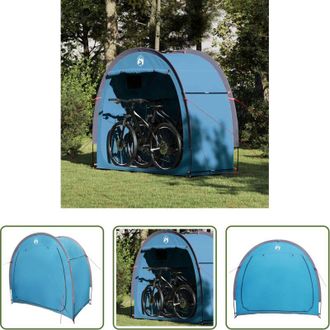 vidaXL Stoccaggio biciclette - Tenda porta biciclette con tetto Blu 210 x 90 x 174 cm