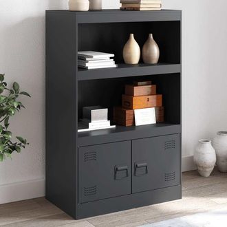 vidaXL Aparador De Acero Antracita 67x39x107 Cm Vidaxl