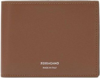 Ferragamo Compact Brown Wallet With Minimalist Design And Subtle Stitching