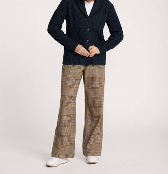 Pendleton Fisherman Wool Button Sweater In Blue