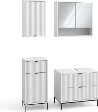 Vicco Conjunto De Muebles De Ba&ntilde;o Eliza, Blanco, 4 Partes, Vicco