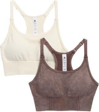 90 Degree by Reflex 2-Pack Stonewashed Seamless Sports Bras in Shopping Bag/Sugar Swizzle at Nordstrom Rack, Size X-Large