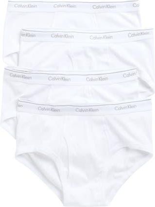 Calvin Klein Cotton Classic Fit Brief - Pack of 4 in 100 White at Nordstrom Rack, Size X-Large