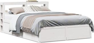 vidaXL Vidaxl - Estructura De Cama Con Cabecero Madera Pino Blanco 140x200 Cm