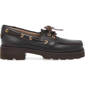Gianvito Rossi Olonne Boat Shoes in Brown Calf at Nordstrom, Size 40.5