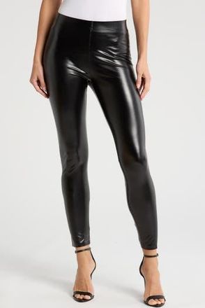 Hue Faux Leather High Waist Leggings in Black at Nordstrom Rack, Size X-Large