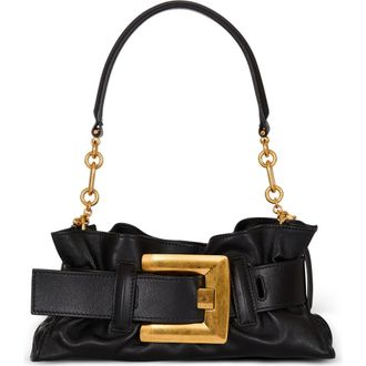 Balmain Mini Anthem Shoulder bag in calfskin leather in Black at Nordstrom