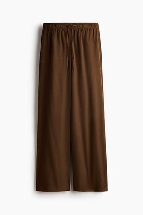 H&M Wide Drawstring Trousers in Dark Khaki Green at Nordstrom, Size Xx-Large