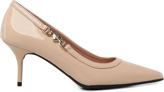 Love Moschino Pumps, female, Beige, Size: 7 US Nude Patent Leather Pointed Heel Pumps