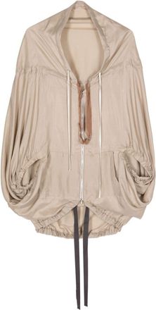 Shanshan Ruan batwing-style silk jacket - women - Silk - 36 - Neutrals