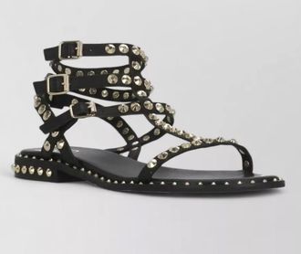 Ash flat sandals three ankle straps studs