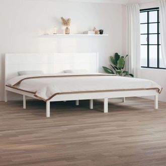 vidaXL Vidaxl - Estructura De Cama Sin Colch&oacute;n Madera Maciza Blanca 200x200 Cm