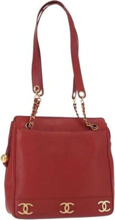 Chanel Pre-owned Shoulder Bags, female, Red, Size: ONE SIZE Pre-owned Vintage Shoulder Bag