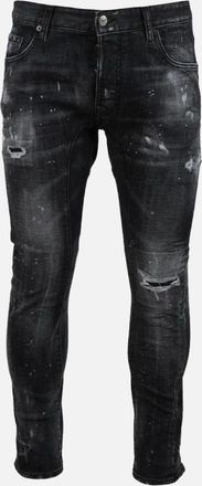 Dsquared2 Mens Dsquared2 Tidy Biker Jean Black Destroyed Denim Jeans - Size: 30/32