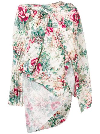 Junya Watanabe blouse met asymmetrische bloemenprint - Wit