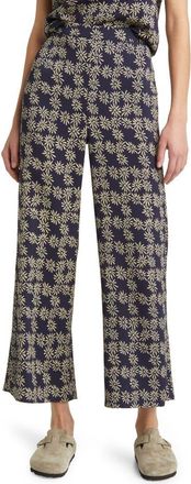 The Great. The Dance Floral Wide Leg Crop Pants in Navy Scattered Daisy at Nordstrom Rack, Size 30