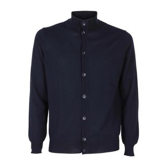 KANGRA Katoen Crepe Blouson Jas - Heren - Vesten - Blauw - M - Katoen - Truien & Vesten