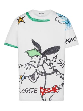 Moschino printed crew neck T-shirt - White