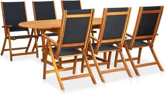 vidaXL Set De Comedor De Jard&iacute;n 7 Piezas Madera Maciza De Acacia Vidaxl