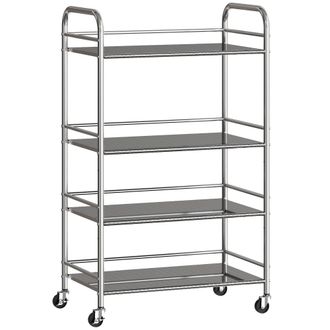 HOMCOM Carrito de cocina 60x35x100 cm plata