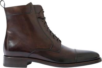 Scarosso Totoboot - Heren - Veterlaarzen - Bruin - 43 1/2 EU - Leer - Schoenen