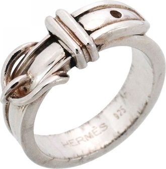 Herm&egrave;s Silver 925 Band Ring (Pre-Owned)