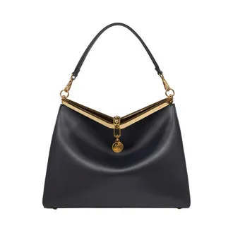 Etro Black Leather Vela Large Bag - female - Etro - Handbags - Black - ONE SIZE - Bags