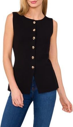 Ted Baker Sleeveless Button-Up Shirt in Rich Black at Nordstrom Rack, Size X-Small