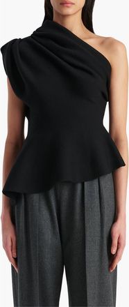 Khaite Aimee One-Shoulder Top in Black at Nordstrom, Size X-Large