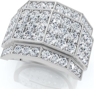 Pompeii3 3 Ct Diamond Mens Multi-Cluster Wide Ring in White or Yellow Gold