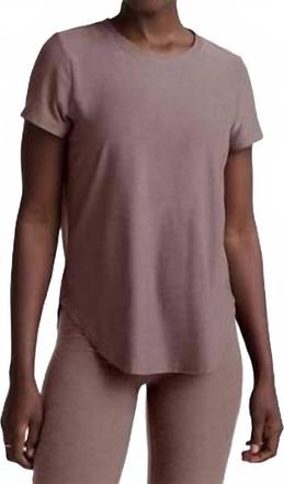 Beyond Yoga Womens Featherweight On The Down Low Top In Rosey Taupe Heather