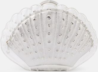 Aquazzura Clutch Crystal Shell con cristalli