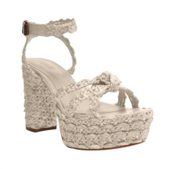 Schutz Womens Kareena Natural Platform Sandal In Pearl