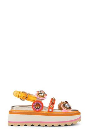 Kurt Geiger Octavia Slingback Platform Sandal in Orange Multi at Nordstrom, Size 8.5Us