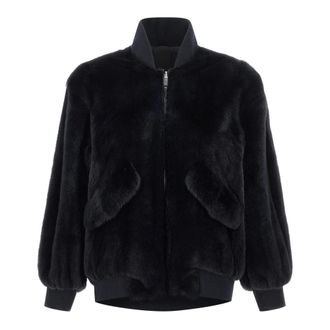 BLANCHA Faux Fur & Shearling Jackets, female, Blue, 2XS, Bomber Fur