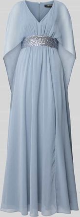 Swing Abendkleid mit Taillenband in Bleu, Gr&ouml;&szlig;e 34